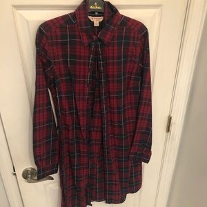 Brooks Brothers Red Fleece Plaid Shirt Dress